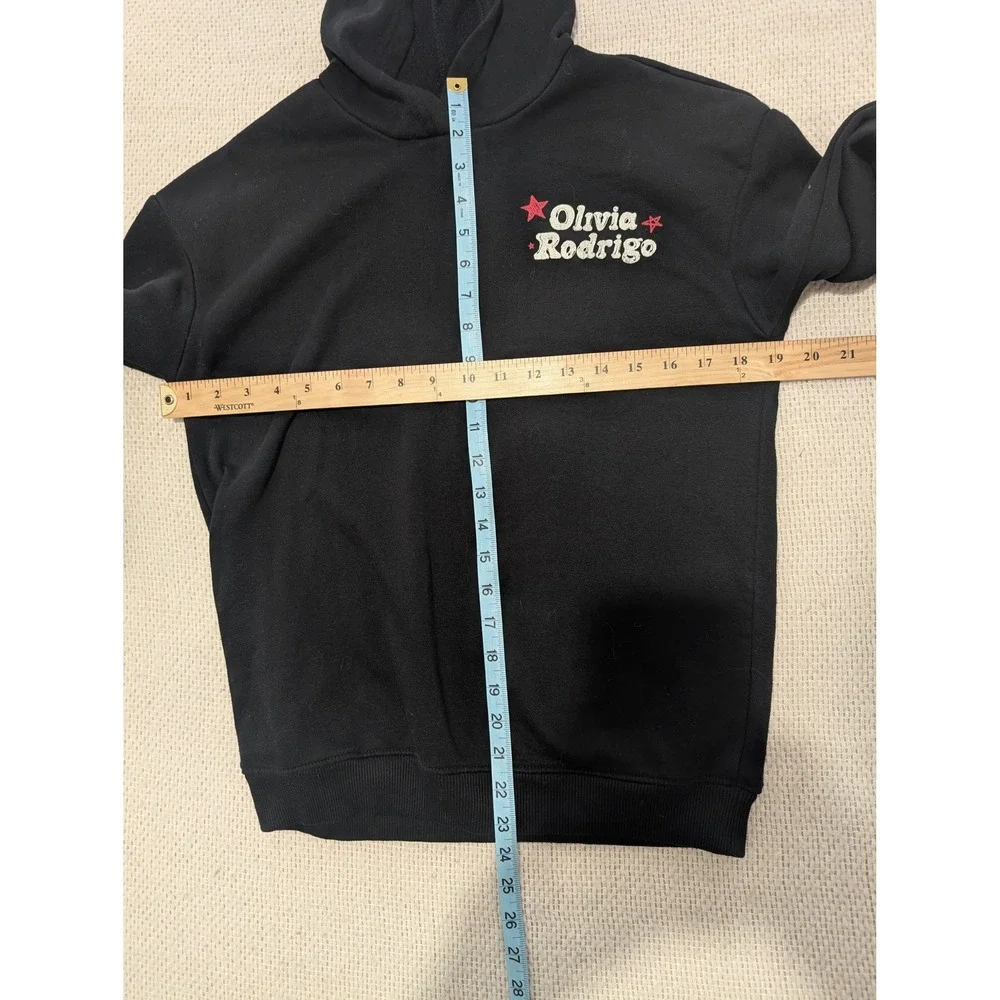 Old Navy Olivia Rodrigo So American Graphic Hoodie Black Kids XL 14-16 GUTS Tour